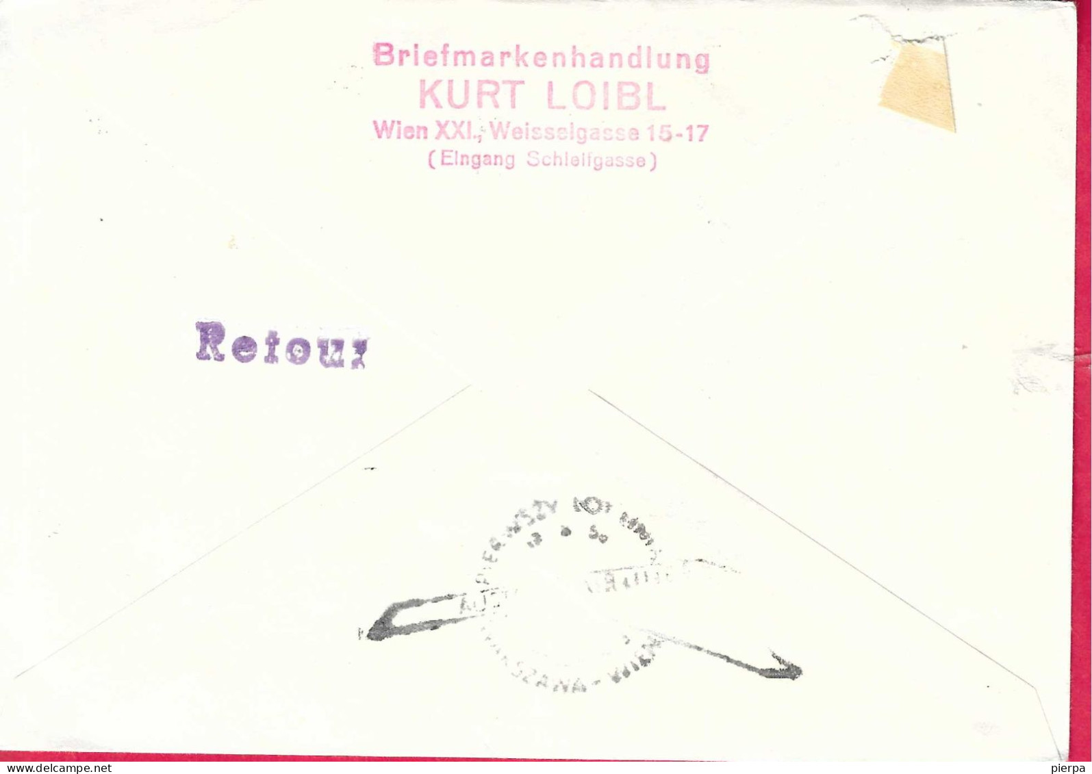 AUSTRIA - FIRST FLIGHT AUA  FROM WIEN TO WARSZAWA * 15.10.58" ON OFFICIAL COVER - Primeros Vuelos