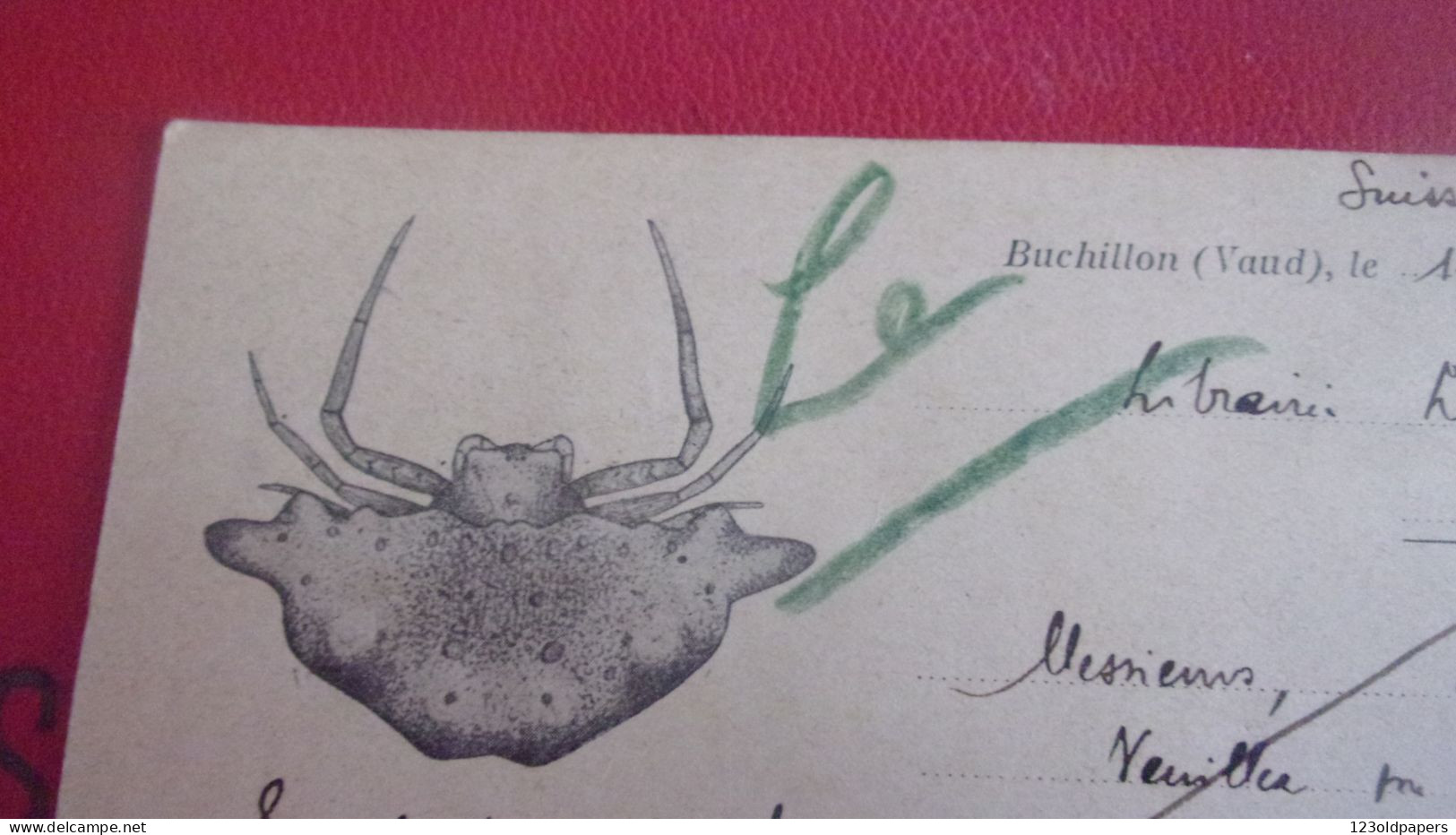 AUTOGRAPHE SUR ENTIER PERSO DE ROGERT DE LESSERT SUISSE BUCHILLON VAUD ZOOLOGUE ARACHNOLOGISTE ENTOMOLOGUE - Inventeurs & Scientifiques