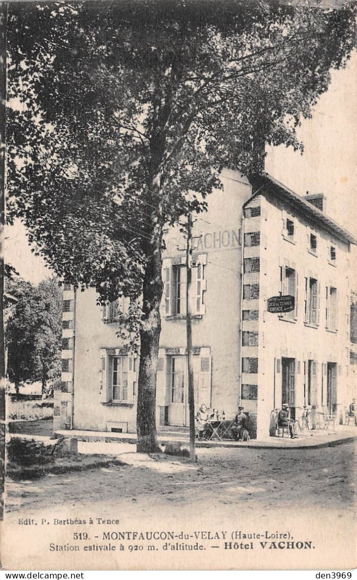 MONTFAUCON-en-VELAY (Haute-Loire) - Hôtel Vachon - Voyagé (2 Scans) - Montfaucon En Velay