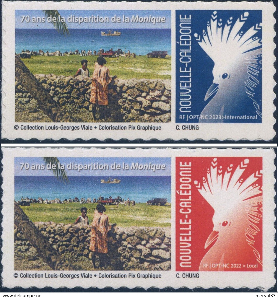 Nouvelle Calédonie 2023 - Cagou Personnalisé - 70 Ans De La Disparition De La Monique (officiel OPT Non Privé) - Unused Stamps