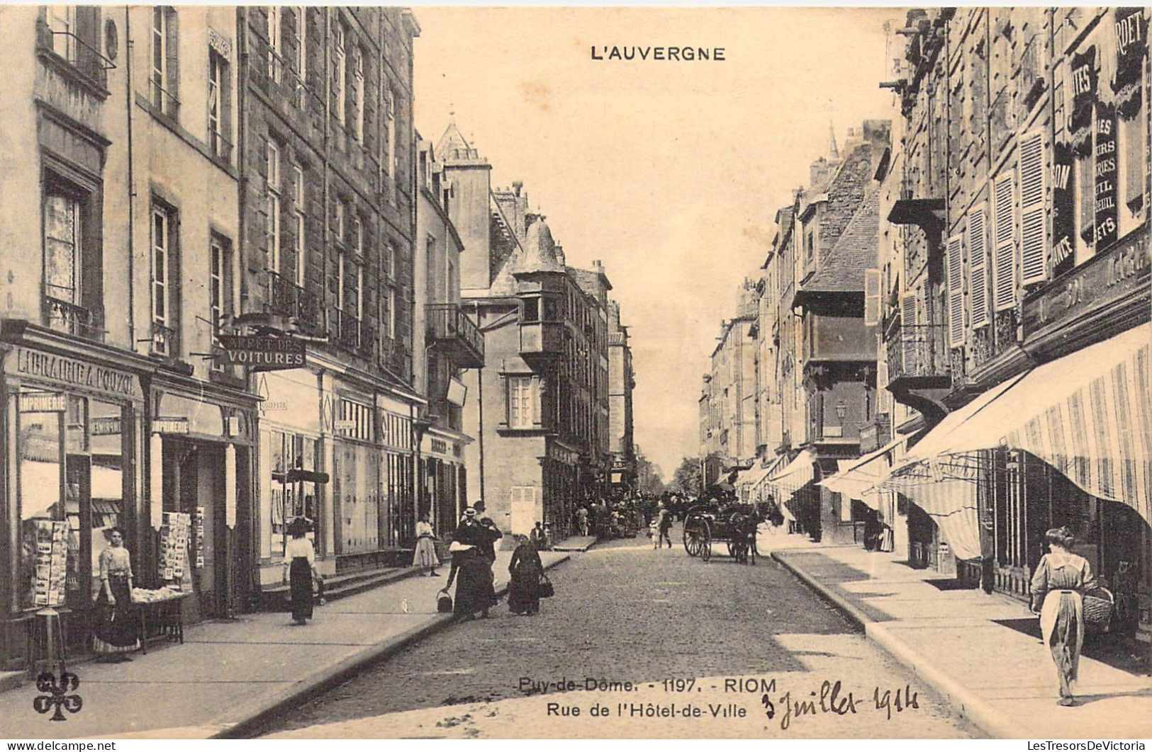 FRANCE - 63 - RIOM - Rue De L'Hôtel De Ville - Carte Postale Ancienne - Riom