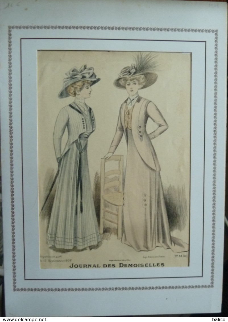 Journal Des Demoiselles 1908 - Gravure D'époque XXème ( Déstockage Pas Cher) Réf; F, 04 - Avant 1900