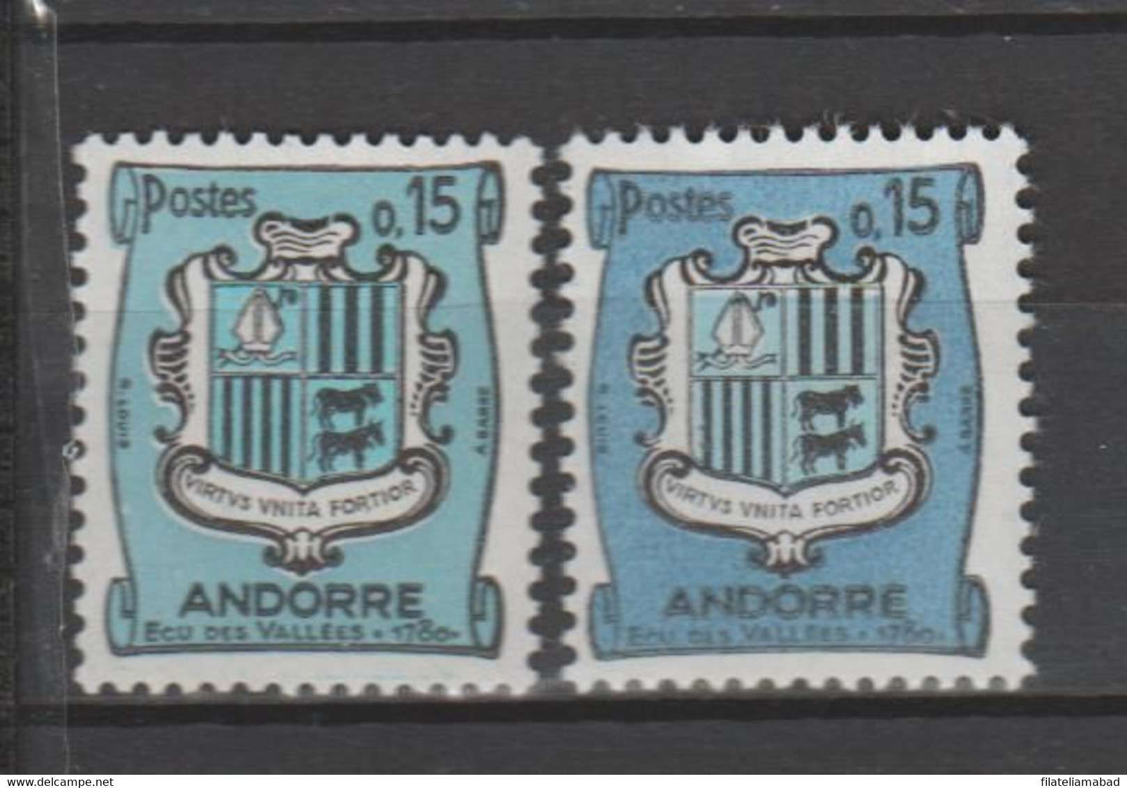 ANDORRA C. FRANCÉS SELLOS DISTINTO COLOR  (S.8) - Usados