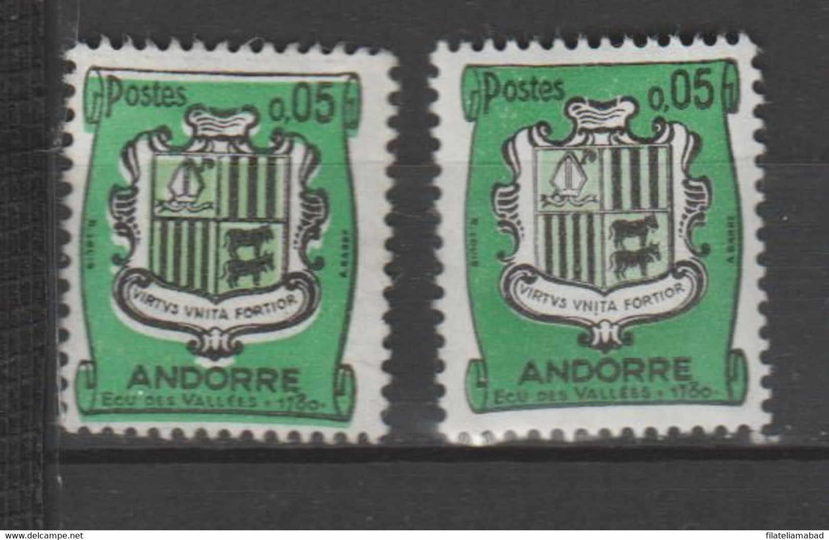 ANDORRA CORROS  FRANCÉS  UNO DE LOS SELLOS TINTAS CORRIDAS   (S.8) - Used Stamps