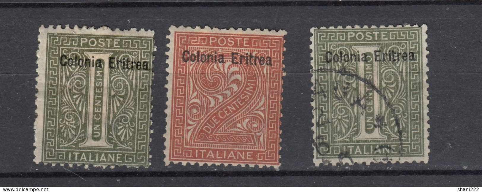 Eritrea 1892 - 1c -2 C - 3 Items (82-31) - Erythrée
