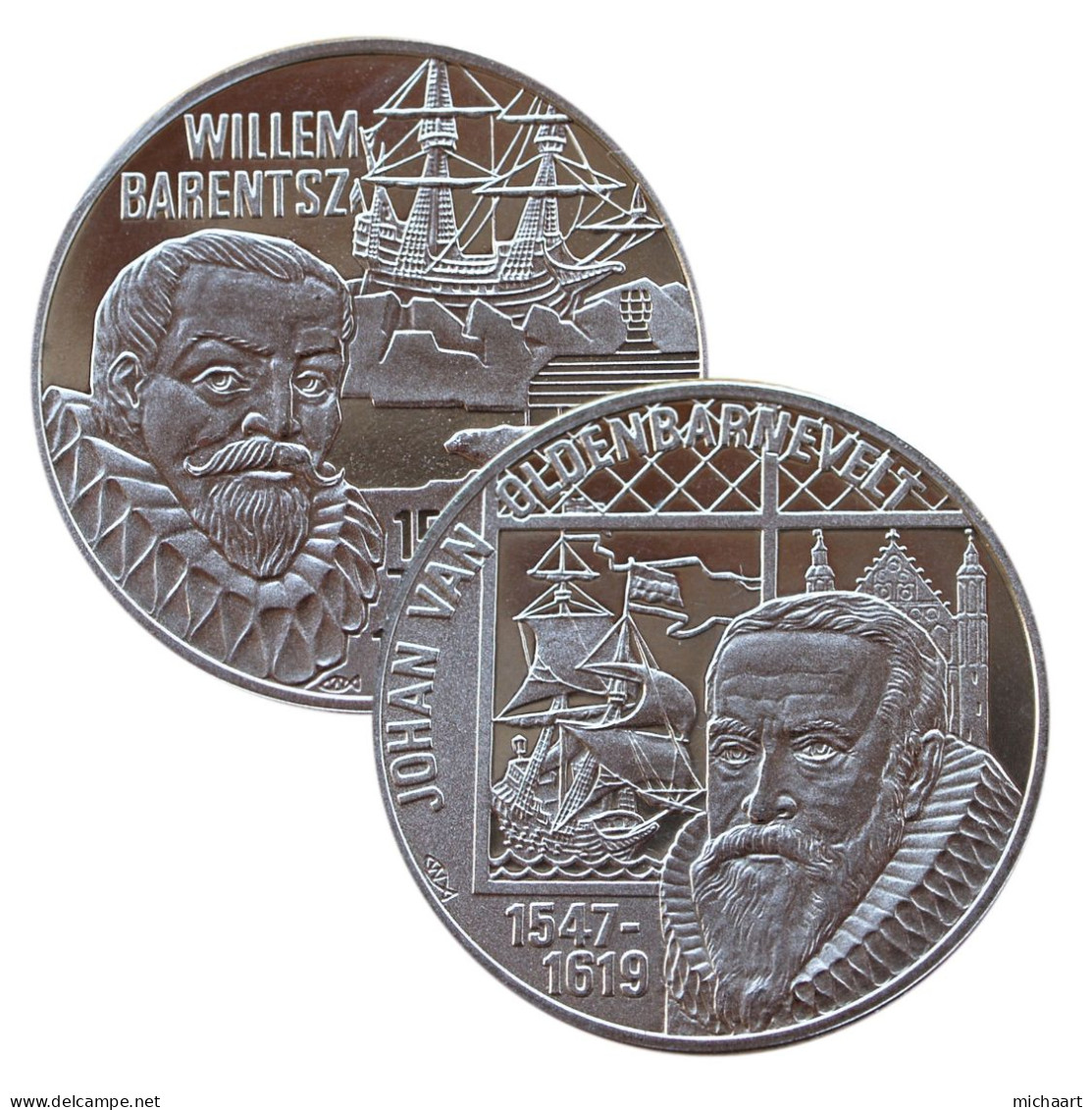 Netherlands 2 Coins Lot 5 Euro Barentsz 1996 Van Oldenbarnevelt 1997 04295 - Monnaies Commerciales