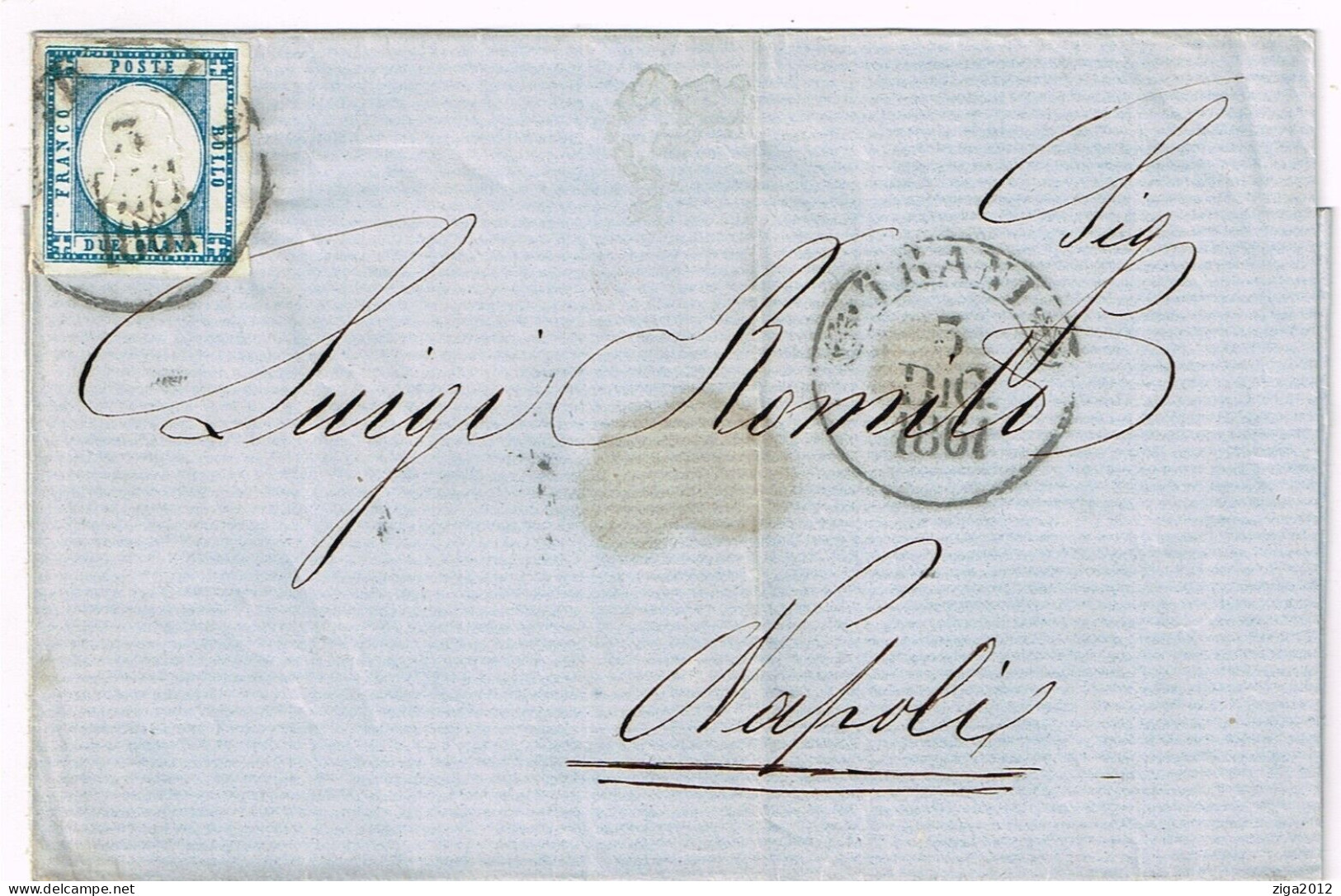 1861 PROVINCE NAPOLETANE PIEGO VIAGGIATO TRANI / NAPOLI - Napoli