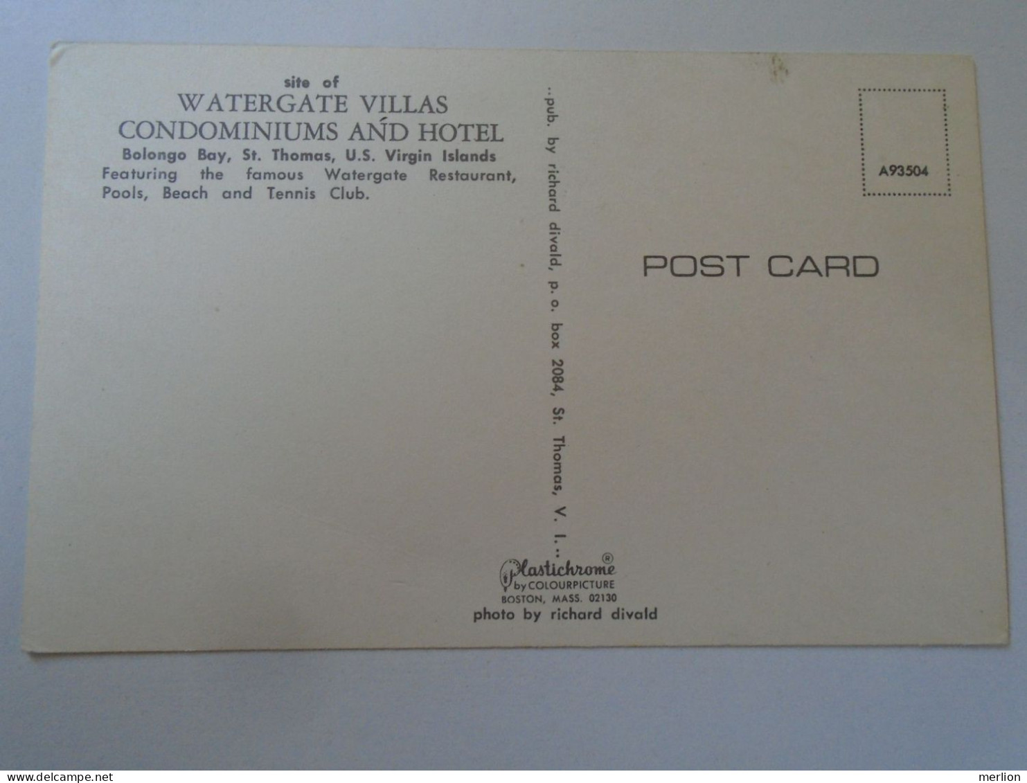 D197487     U. S. VIRGIN ISLANDS - St. Thomas - Bolongo Bay - Watergate Villas -Condopminius And Hotel - Vierges (Iles), Amér.