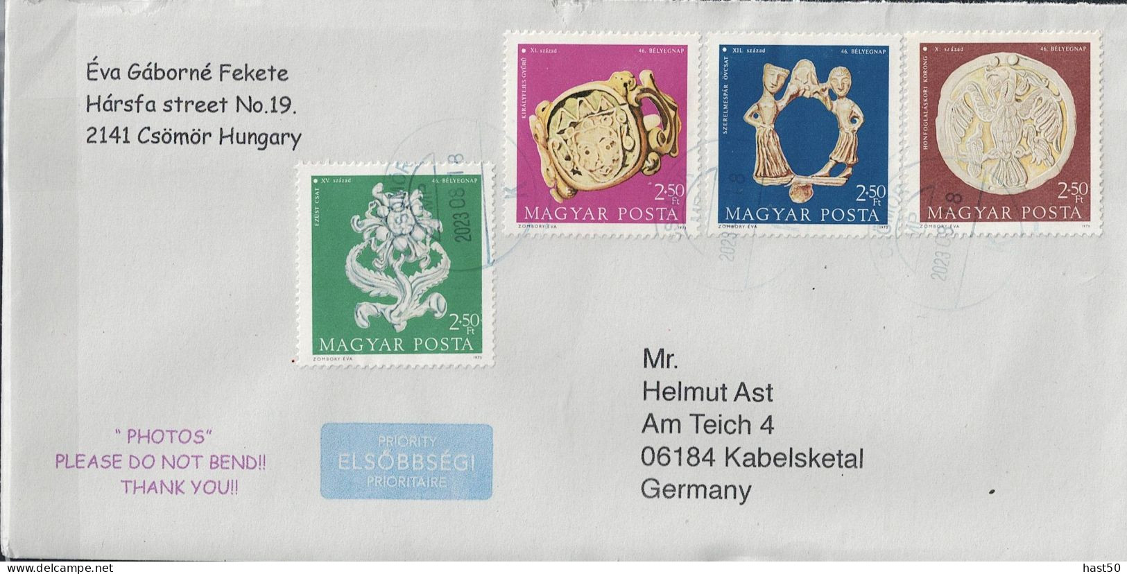 Ungarn Hungary Hongrie - TdBM (MiNr: 2898/901) 1973 - Auf Brief Aus 2023 - Storia Postale