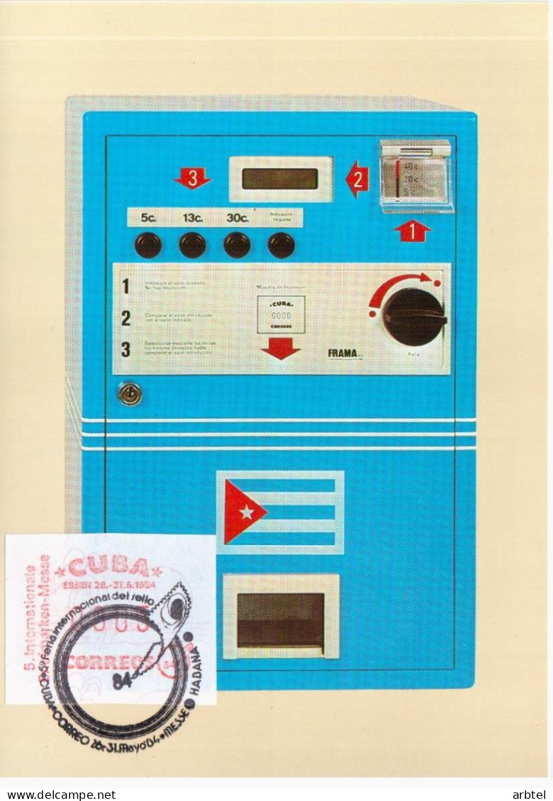 CUBA TARJETA CON ATM MAT   ESSEN 1984 - Covers & Documents