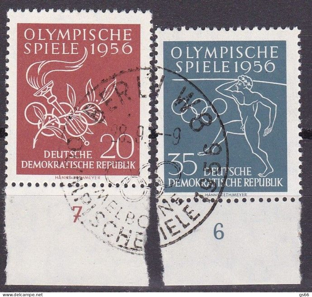 DDR, 1956, 539/40, Used Oo, Olympische Sommerspiele, Melbourne. - Gebraucht