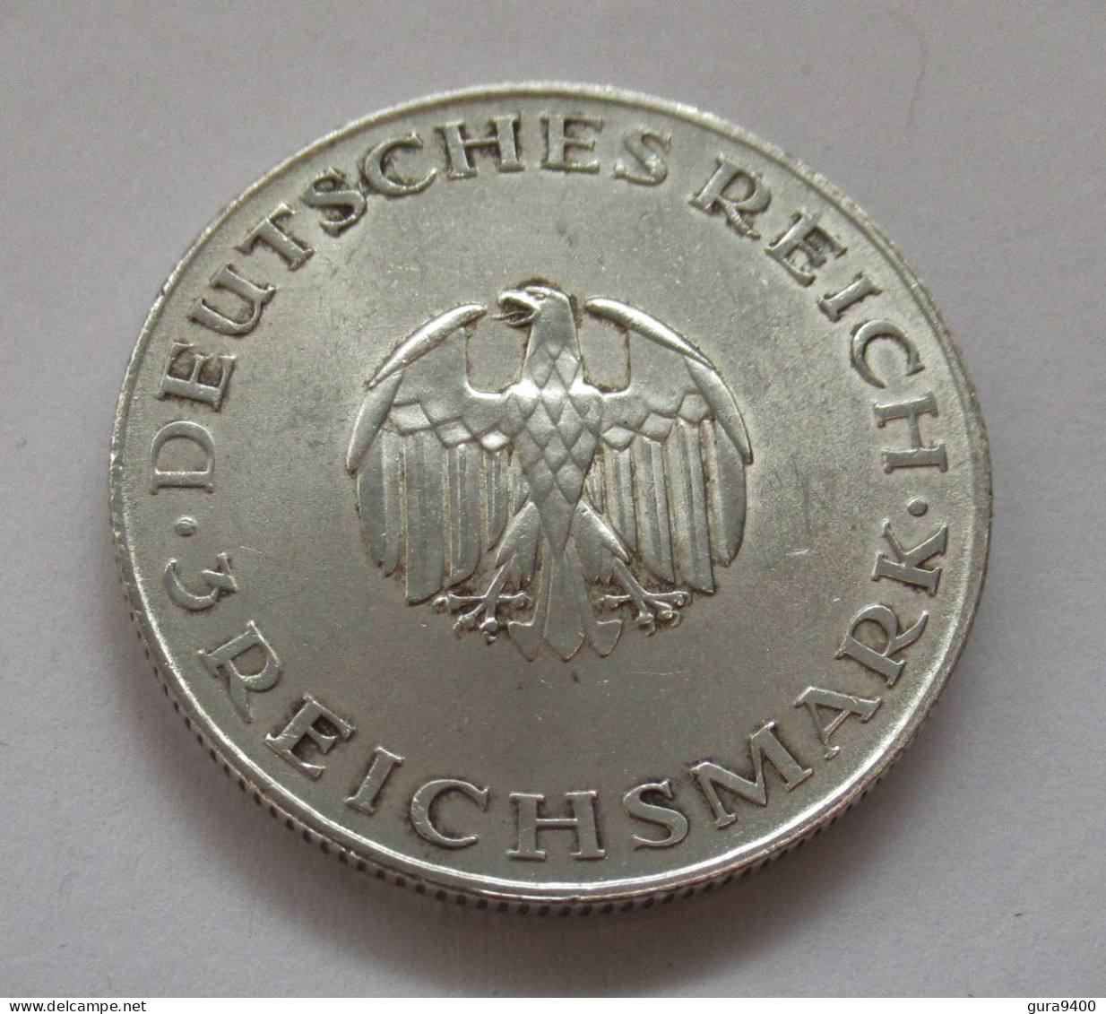 Weimar Republic  3 Reichsmark 1929 A Lessing - 3 Mark & 3 Reichsmark