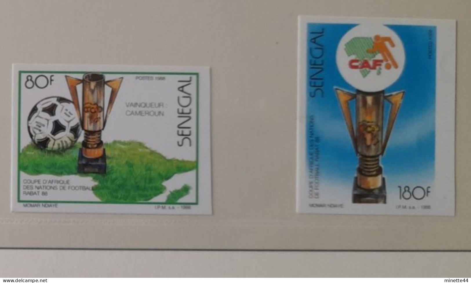 SENEGAL 1988  MNH** 4 STAMPS IMPERF   FOOTBALL FUSSBALL SOCCER CALCIO VOETBAL FUTBOL FUTEBOL FOOT FOTBAL Gardien - Coupe D'Afrique Des Nations