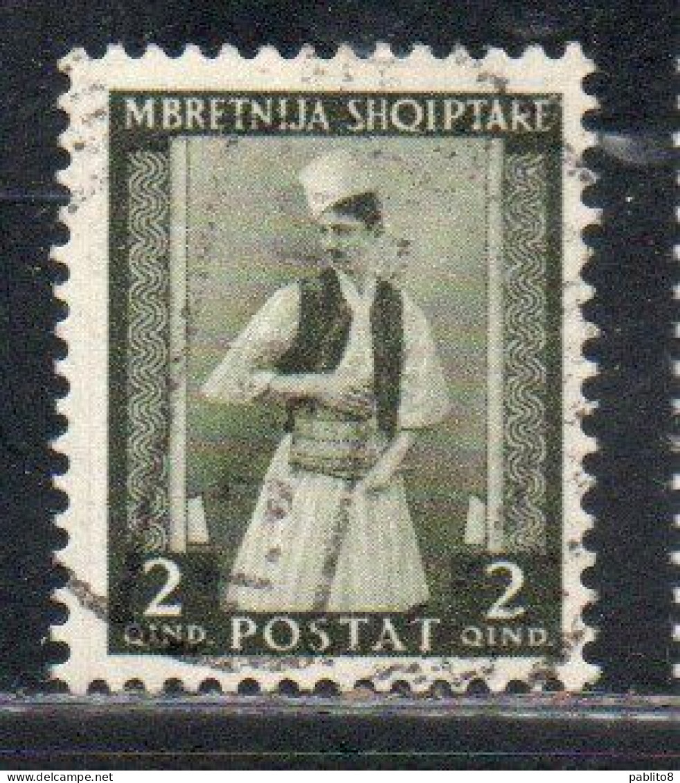 ALBANIA 1939 - 1940 2 Q USATO USED OBLITERE' - Albanien