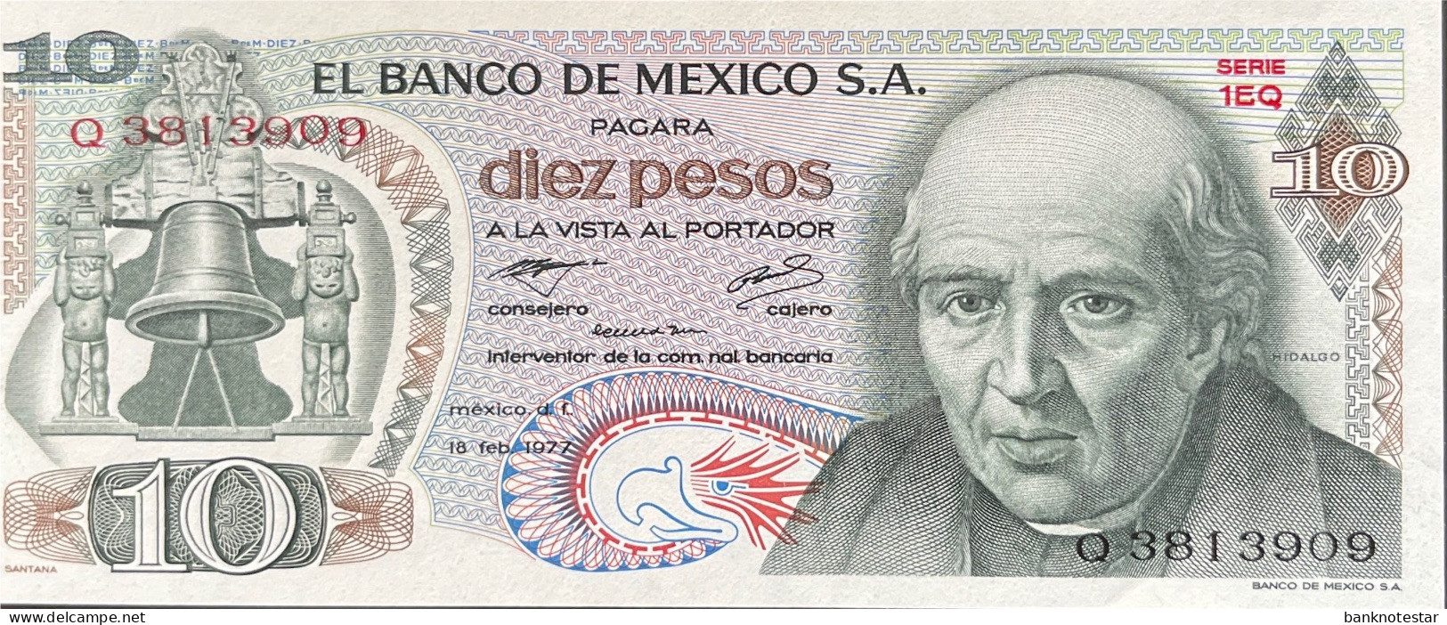 Mexico 10 Pesos, P-63i (18.02.1977) - UNC - Serie 1EQ - Mexique