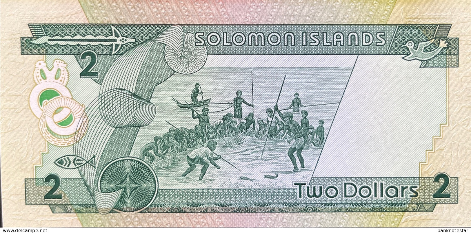 Solomon Islands 2 Dollars, P-13 (1986) - UNC - B/1  001568 - Solomon Islands