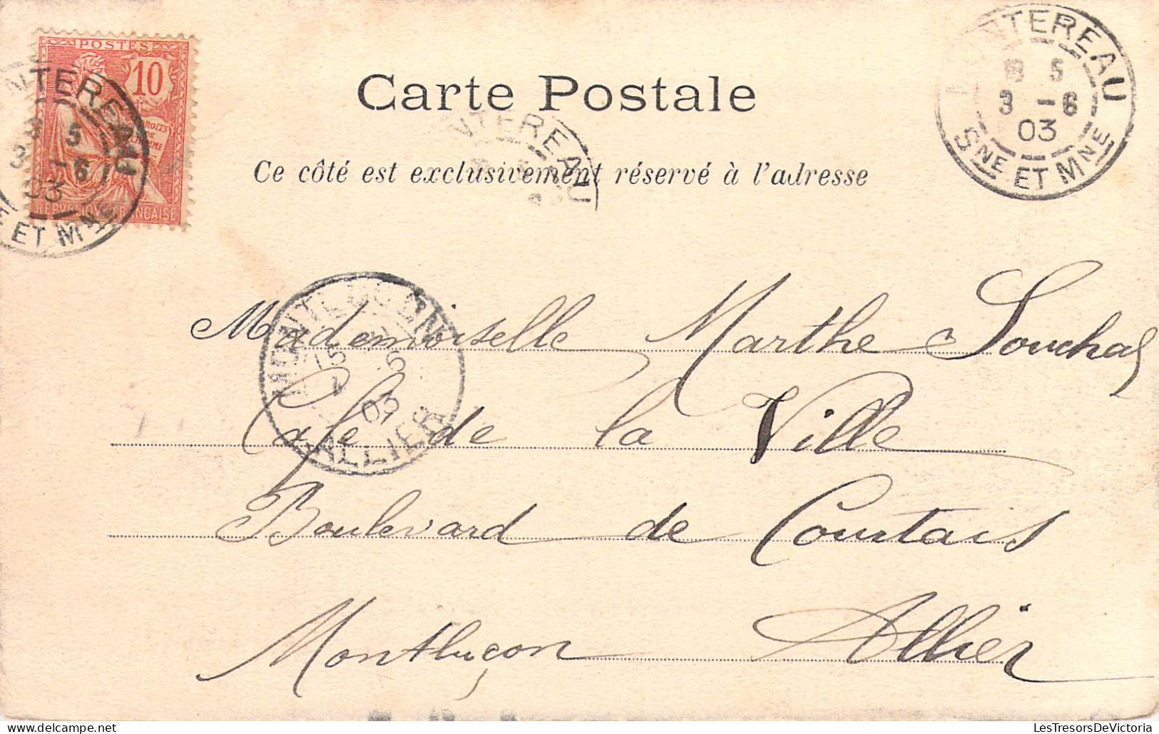 FRANCE - 77 - MONTEREAU - Place Et Avenue De La Gare - Carte Postale Ancienne - Montereau