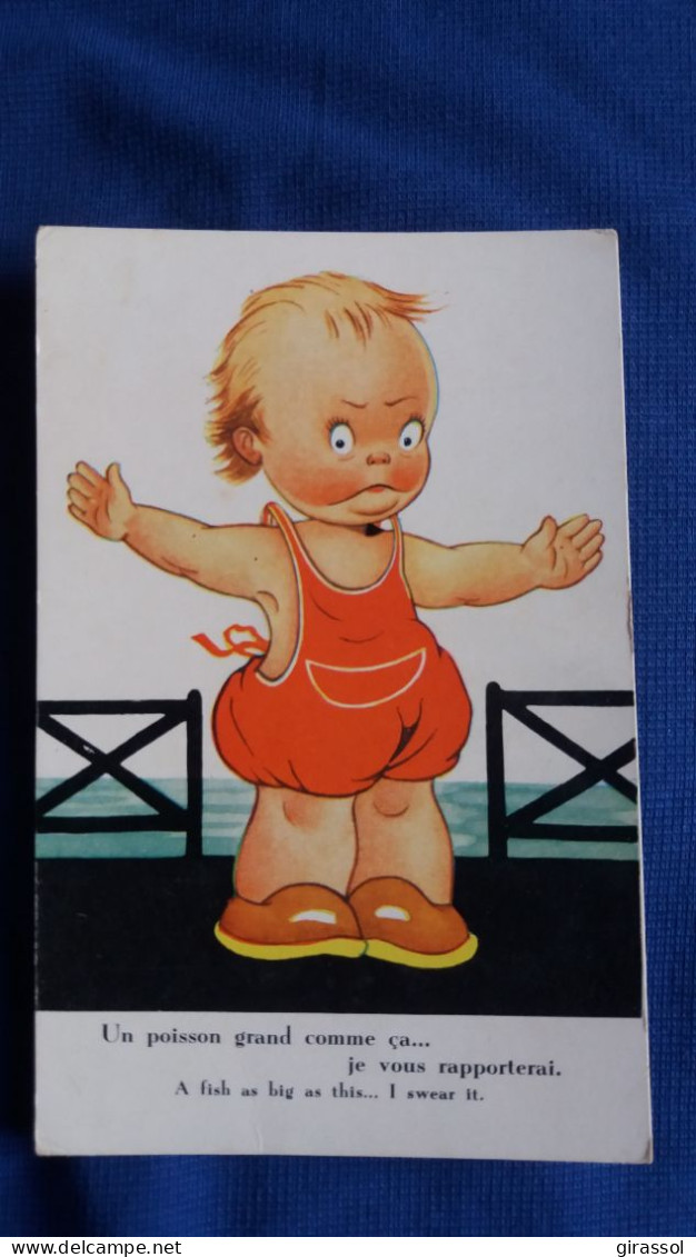 CPA ENFANT BEBE UN GRAND POISSON COMME CA FISH BABY JC - Cartes Humoristiques