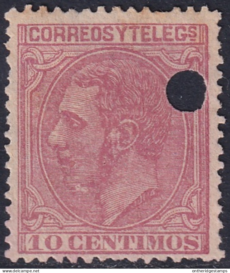 Spain 1879 Sc 244 España Ed 202T Telegraph Punch (taladrado) Cancel - Telegrafen