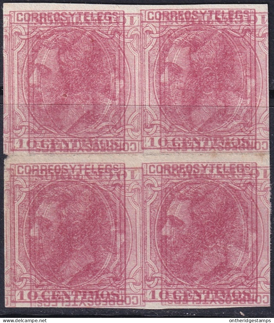 Spain 1879 Sc 244 España Ed 202 Block MNG(*) Double Inverted Impression (maculatura) - Neufs