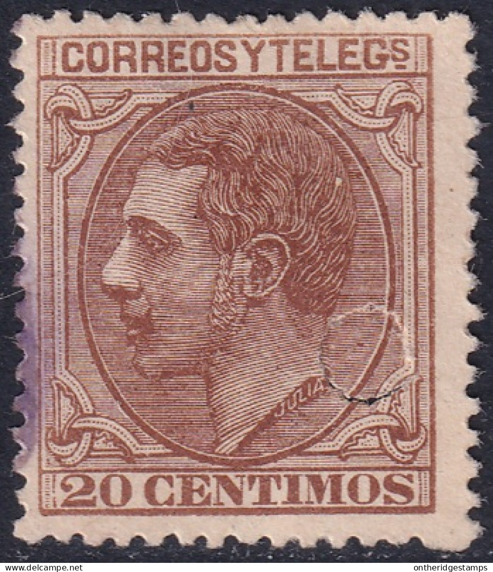 Spain 1879 Sc 245 España Ed 203T Telegraph Punch (taladrado) Cancel Filled In - Télégraphe