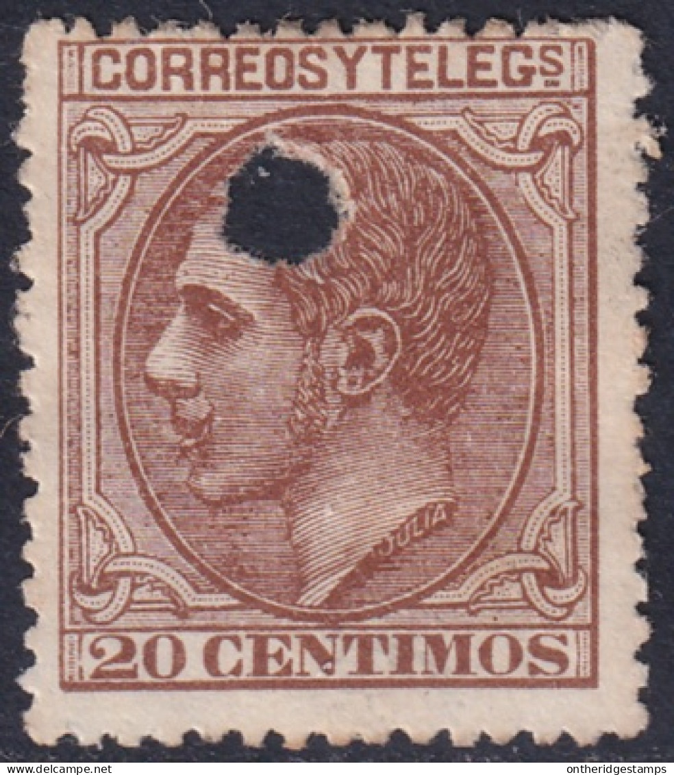 Spain 1879 Sc 245 España Ed 203T Telegraph Punch (taladrado) Cancel - Télégraphe