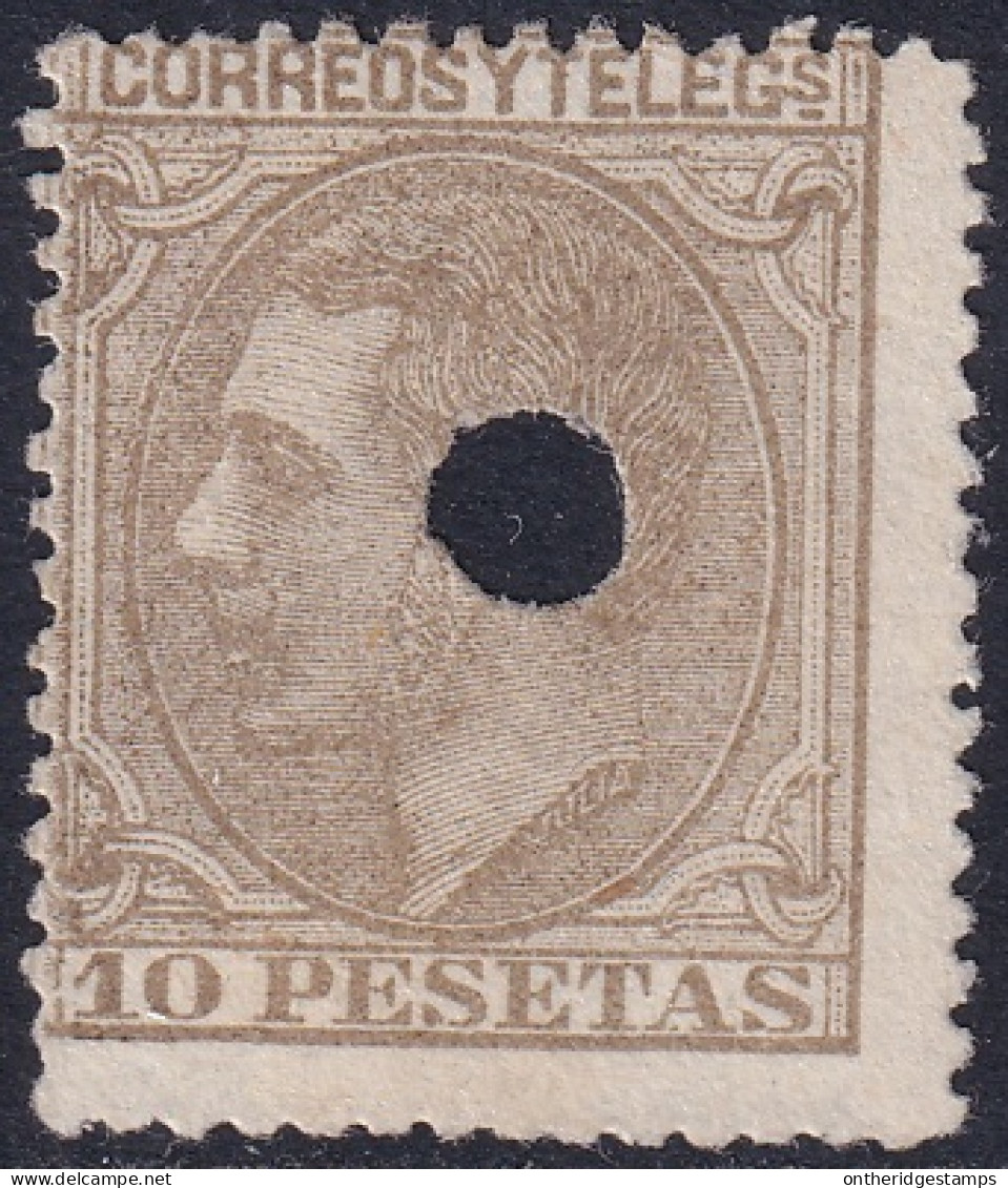 Spain 1879 Sc 251 España Ed 209T Telegraph Punch (taladrado) Cancel - Telegrafen