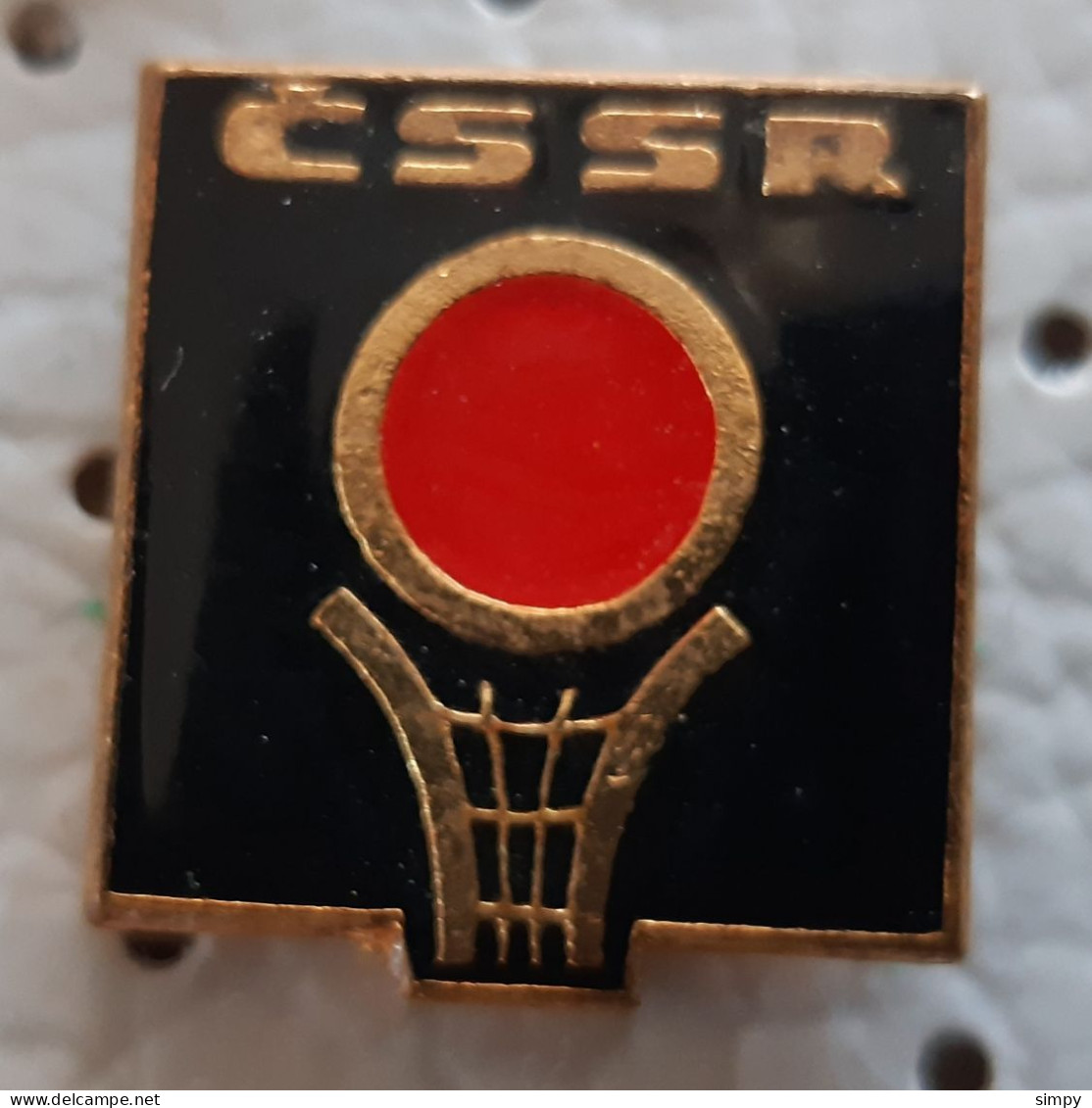 CSSR Czechoslovakia Basketball FEDERATION  Vintage Pin - Basketball