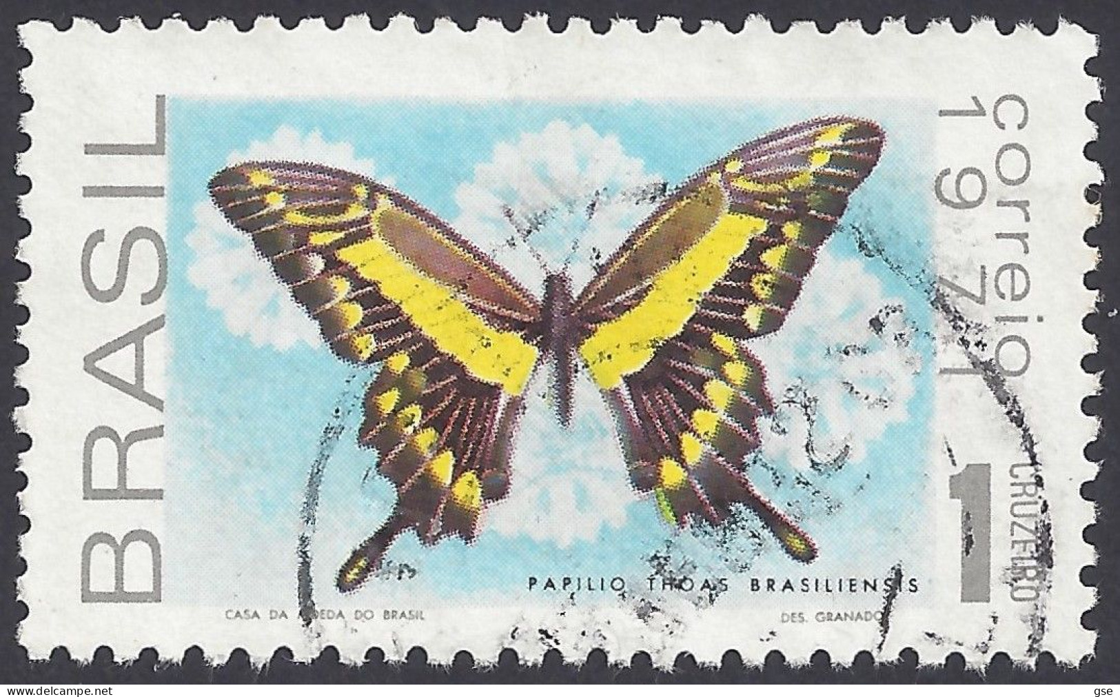 BRASILE 1971 - Yvert 957° - Farfalla | - Used Stamps