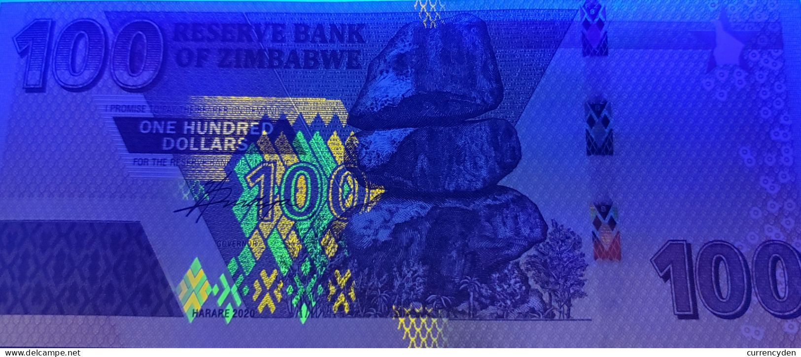 Zimbabwe P106a, $100, Balancing Rock / Baobab Tree 2020, UNC REPLACEMENT NOTE - Zimbabwe