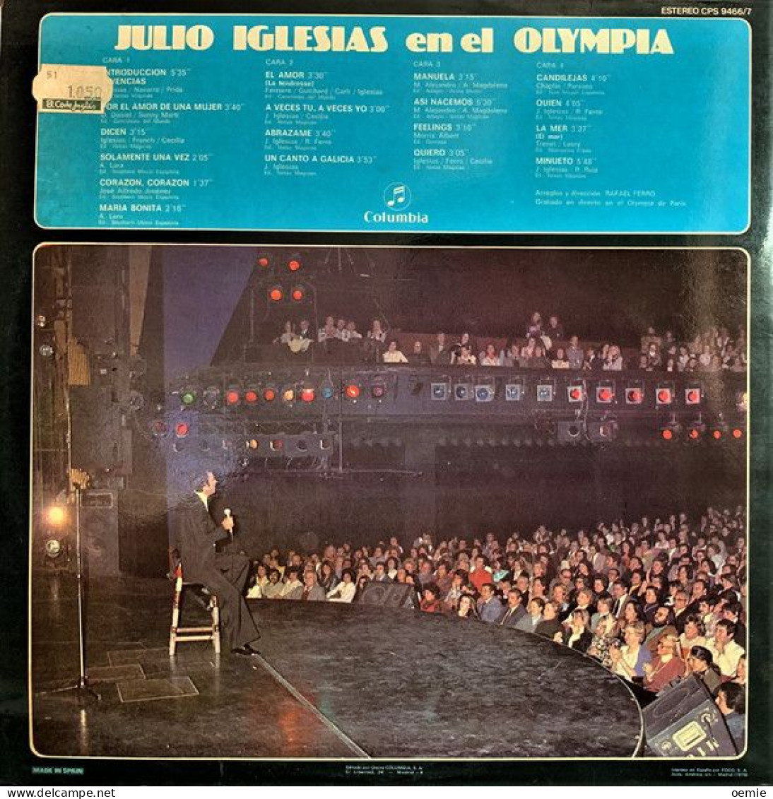 JULIO  IGLESIAS  °°  EN EL OLYMPIA  ANBUM DOUBLE - Other - Spanish Music