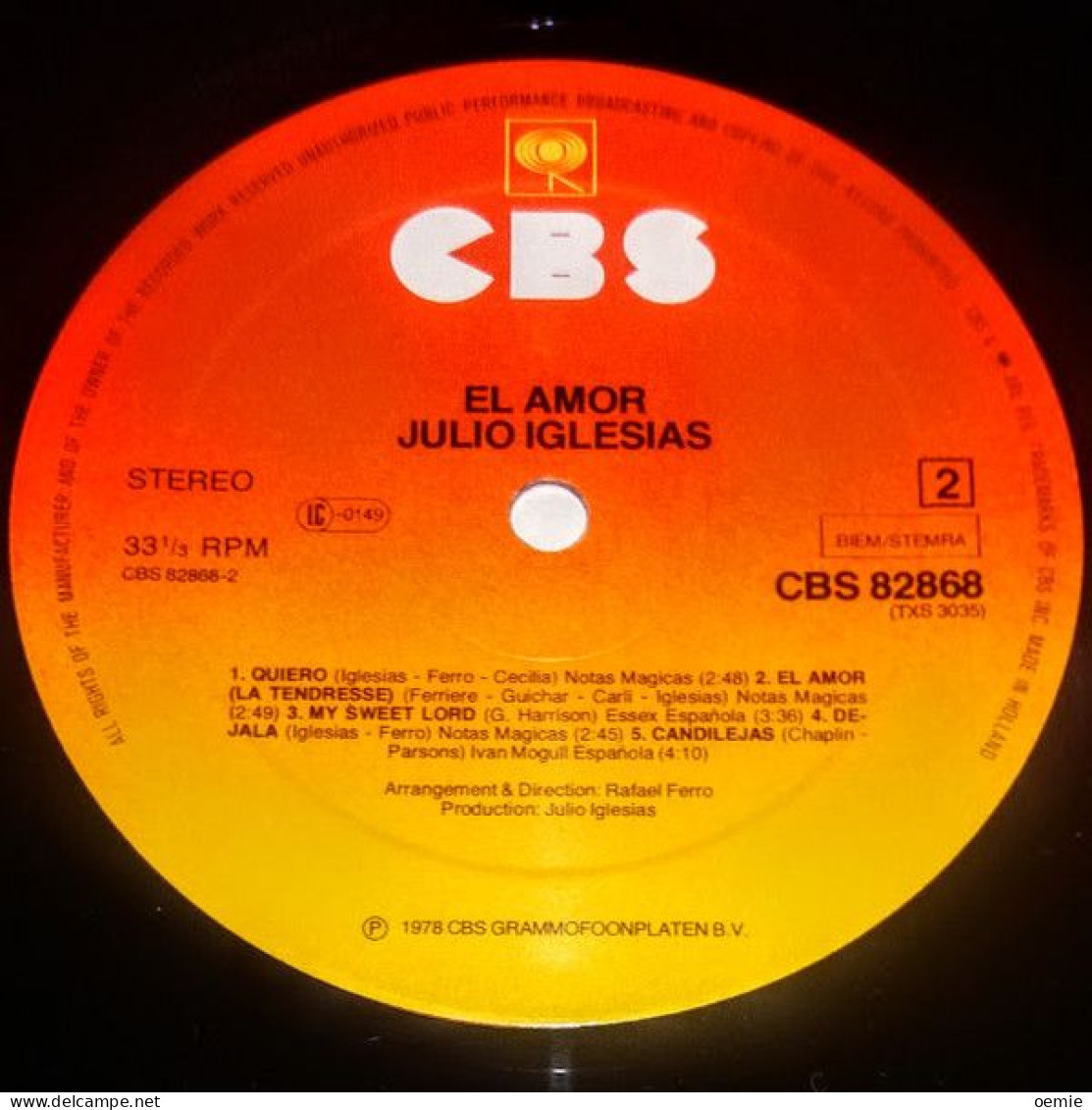 JULIO  IGLESIAS  °°  EL AMOR - Other - Spanish Music