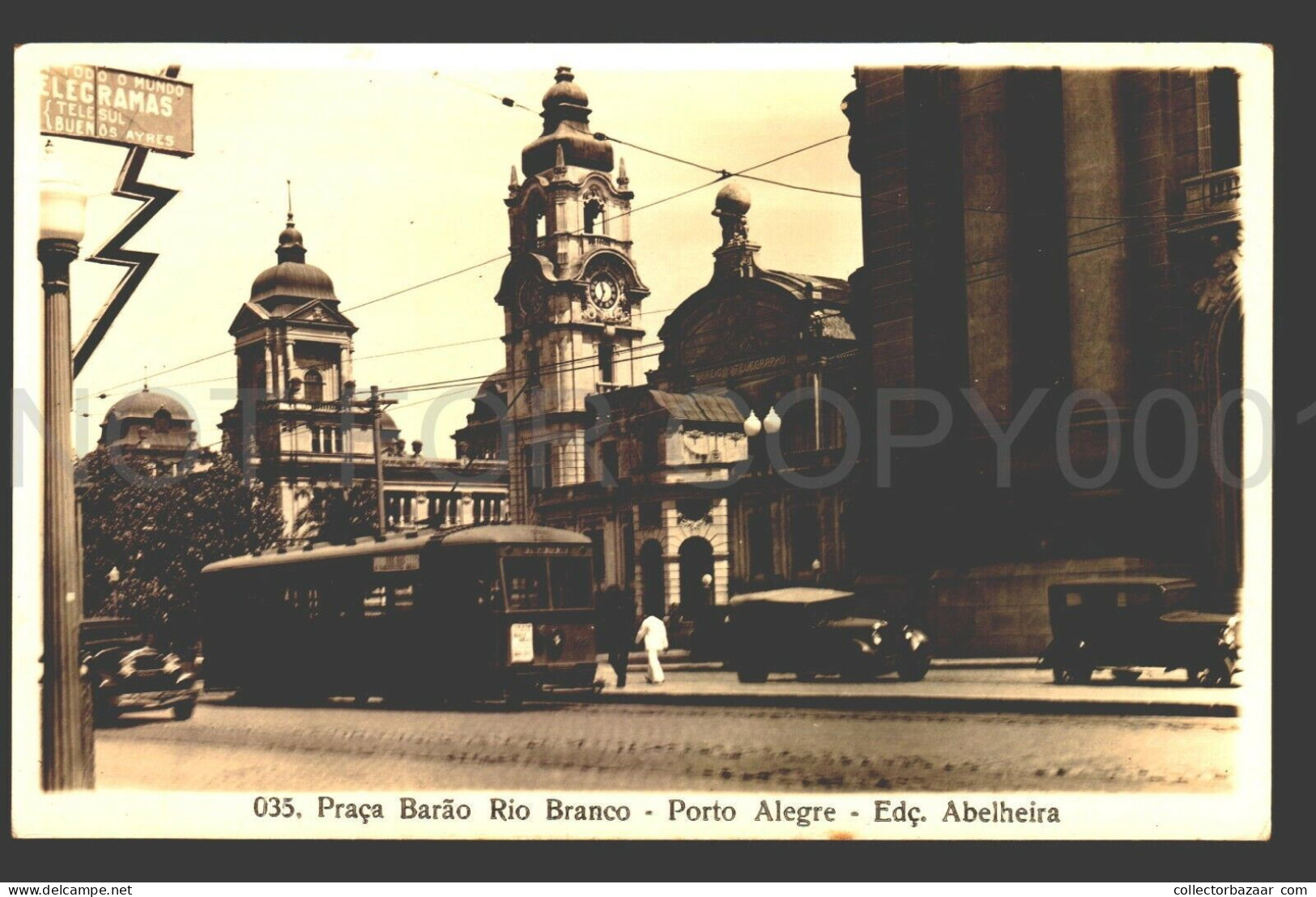 Tramway Brazil Porto Alegre Real Photo Original Postcard C1900 Edc. Abelheira - Porto Alegre