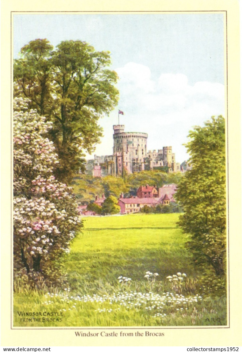 PAINTING, WINDSOR CASTLE FROM THE BROCAS, QUINTON, POSTCARD - Quinton, AR