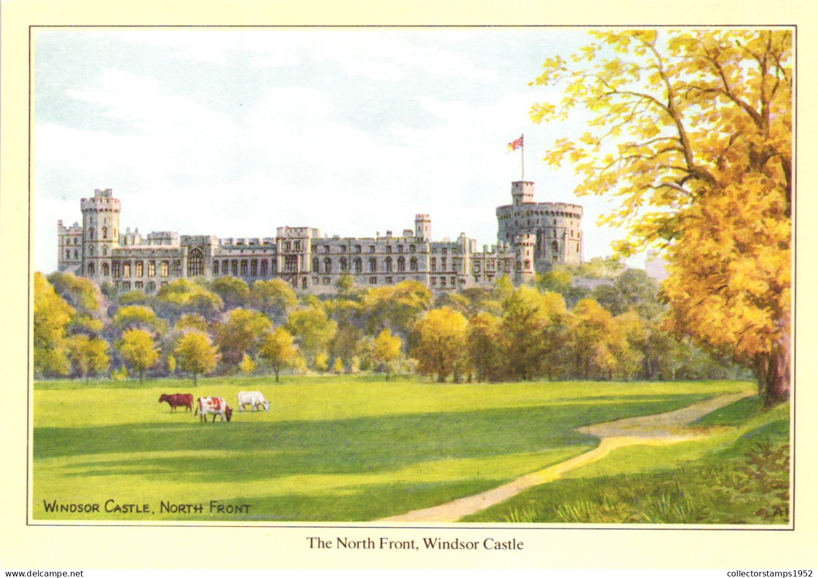 PAINTING, THE NORTH FRONT, WINDSOR CASTLE, POSTCARD - Quinton, AR