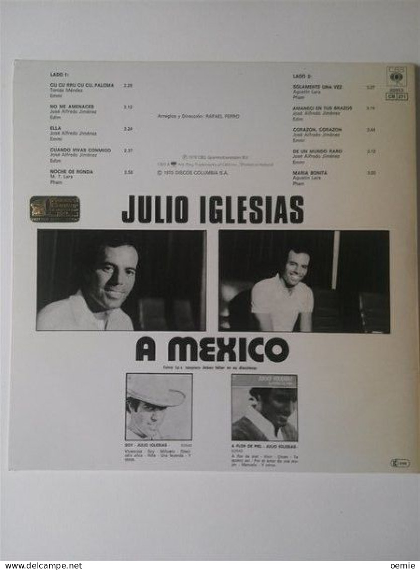 JULIO  IGLESIAS  °°  A  MEXICOS - Autres - Musique Espagnole