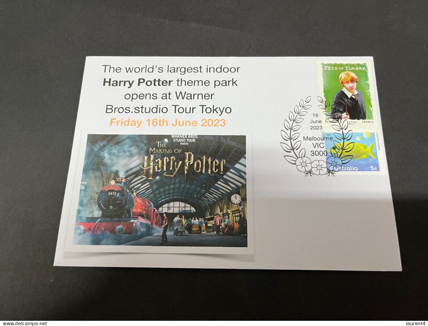 24-8-2023 (3 T 8) Australia + France - Harry Potter Friend - (with French Harry Potter Friend Stamp) - Cartas & Documentos