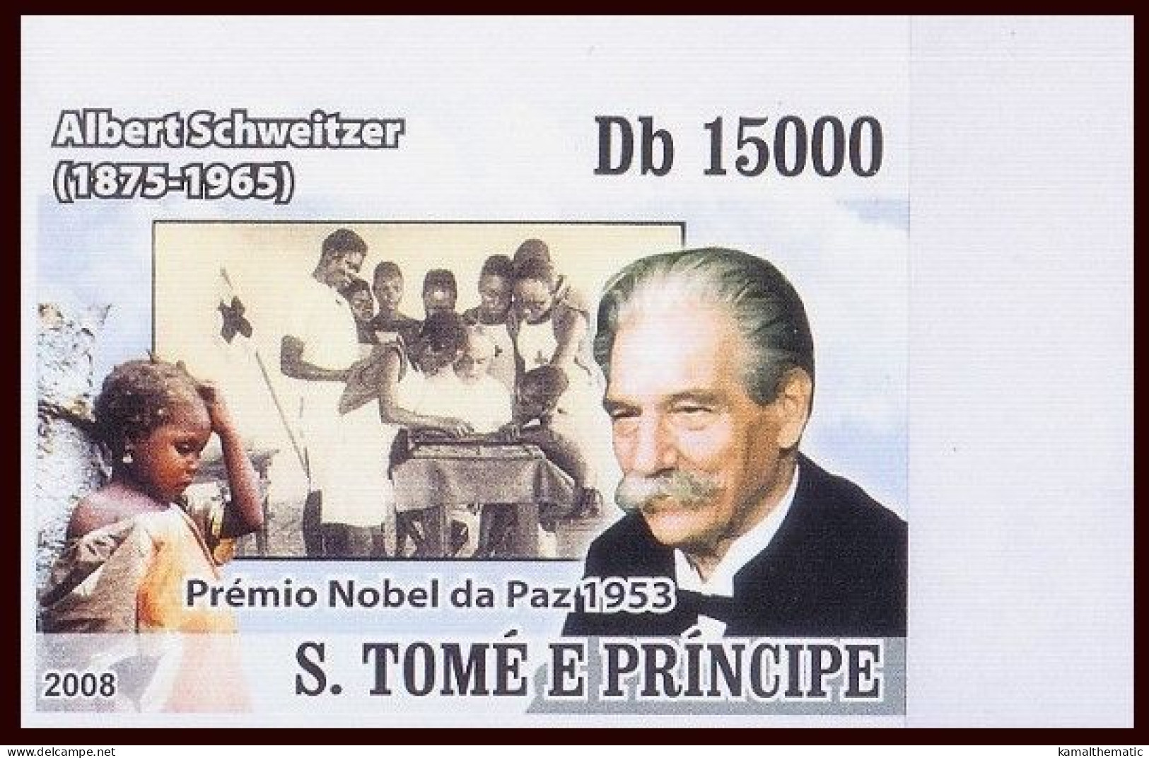 Sao Tome 2008 MNH Imperf, Schweitzer, Medicine, Nobel Peace - Albert Schweitzer