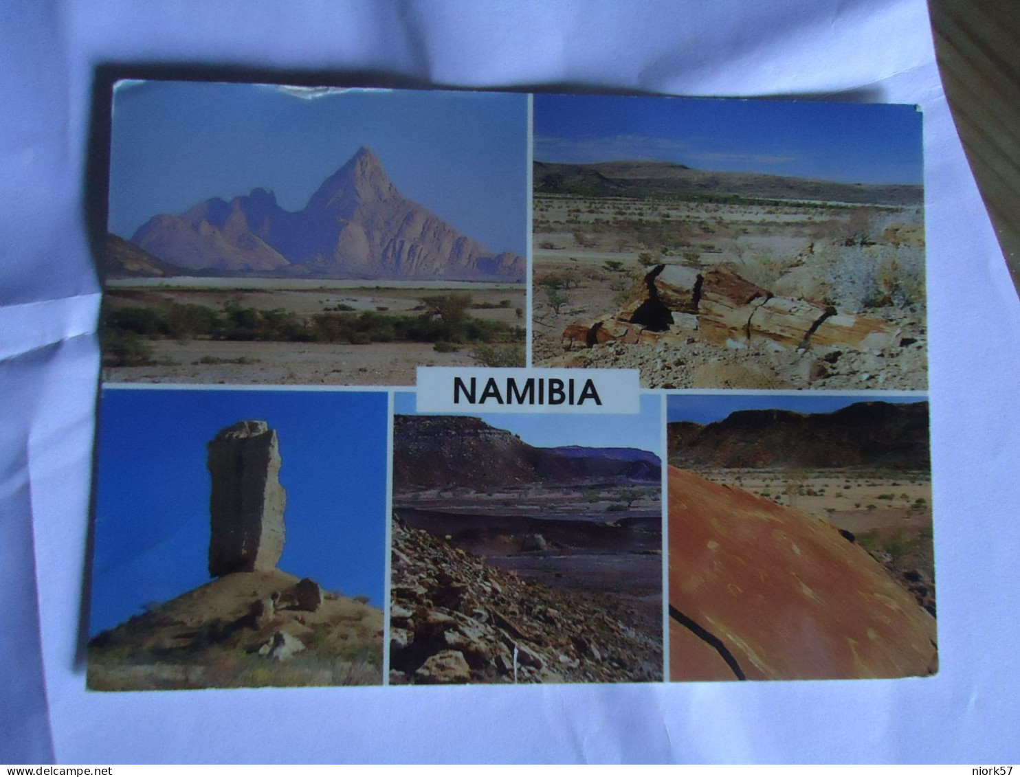 NAMIBIA    POSTCARDS   LANDSCAPES  WITH STAMPS  TIGER   2 SCAN - Namibië
