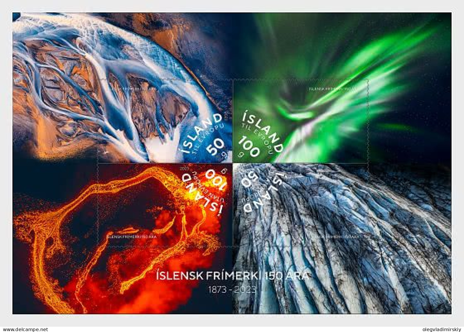 Iceland Island Istande 2013 150 Year Anniversary Of The Icelandic Stamps Set Of 4 Stamps In Block Mint - Ongebruikt