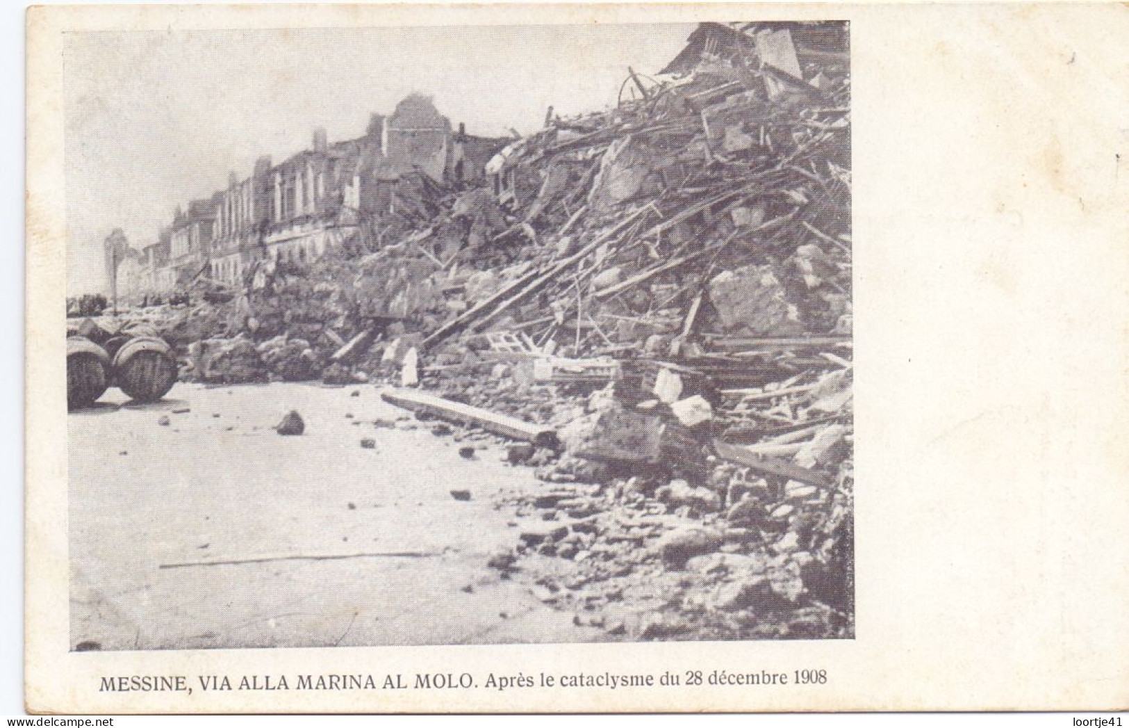 PK - Catastrofe Catastrophe - Messine , Via Alla Marina Al Molo - Après Le Catalysme 1908 - Katastrophen