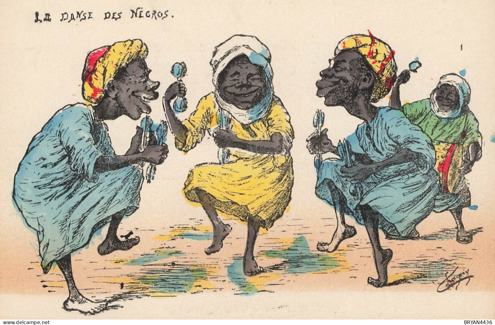 CHAGNY - ILLUSTRATEUR - LA DANSE - "LA DANSE DES NEGROS" - CARTE Postale Ancienne - Chagny