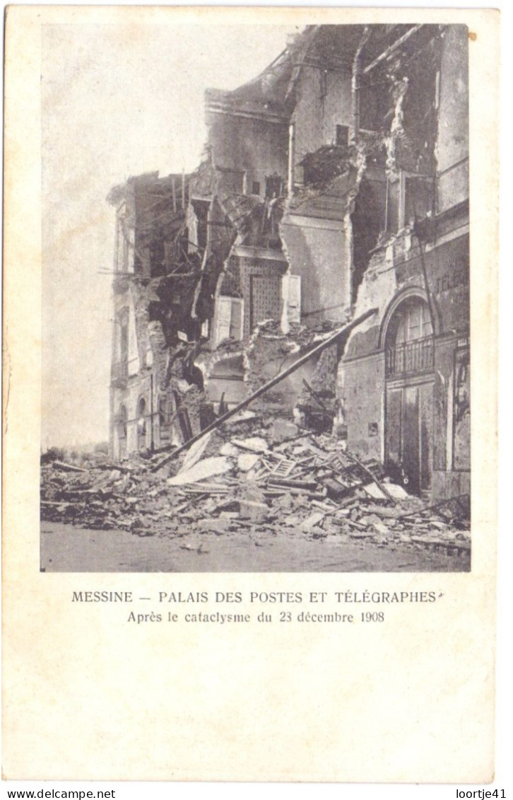 PK - Catastrofe Catastrophe - Messine - Palais Des Postes Et Télégraphes - Après Le Catalysme 1908 - Katastrophen
