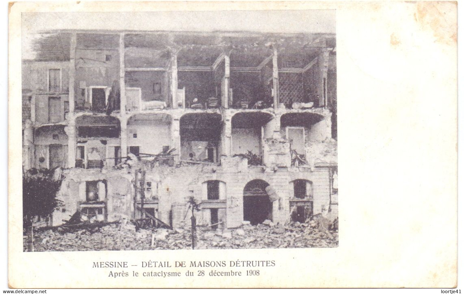 PK - Catastrofe Catastrophe - Messine - Détail De Maisons Détruites - Après Le Catalysme 1908 - Katastrophen