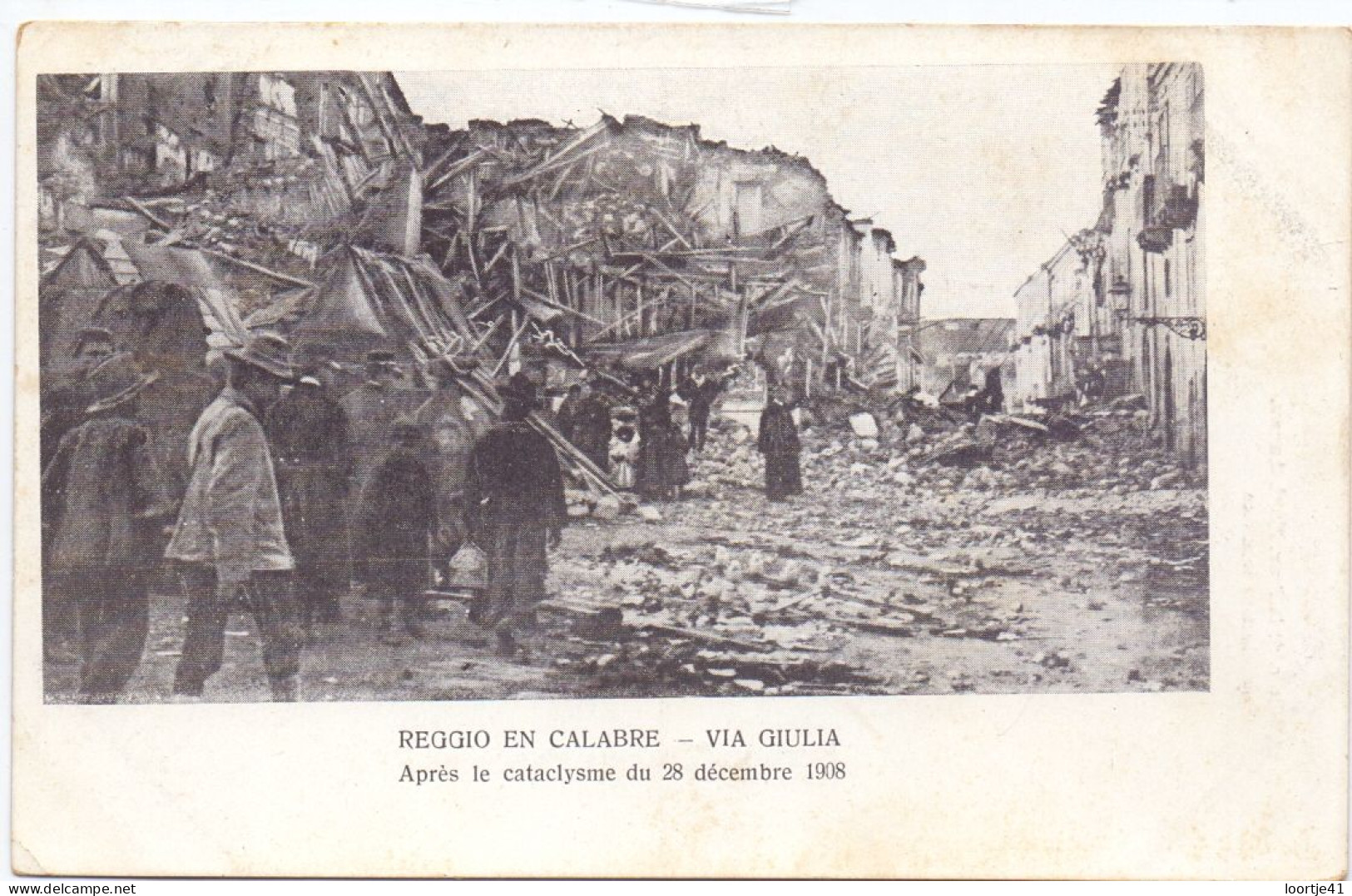 PK - Catastrofe Catastrophe - Reggio En Calabre - Via Giulia - Après Le Catalysme 1908 - Katastrophen