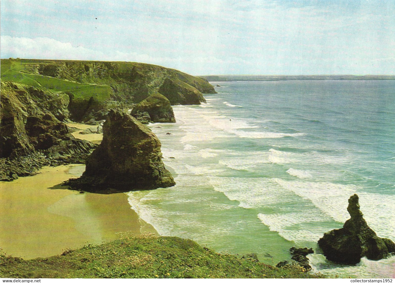 CORNWALL, BEDRUTHAN STEPS, NEAR NEWQUAY, BEACH, QUENN BESS ROCK, UNITED KINGDOM - Newquay