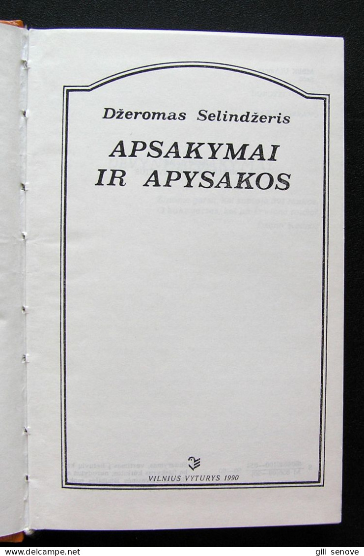 Lithuanian Book / Apsakymai Ir Apysakos Salinger 1990 - Novelas