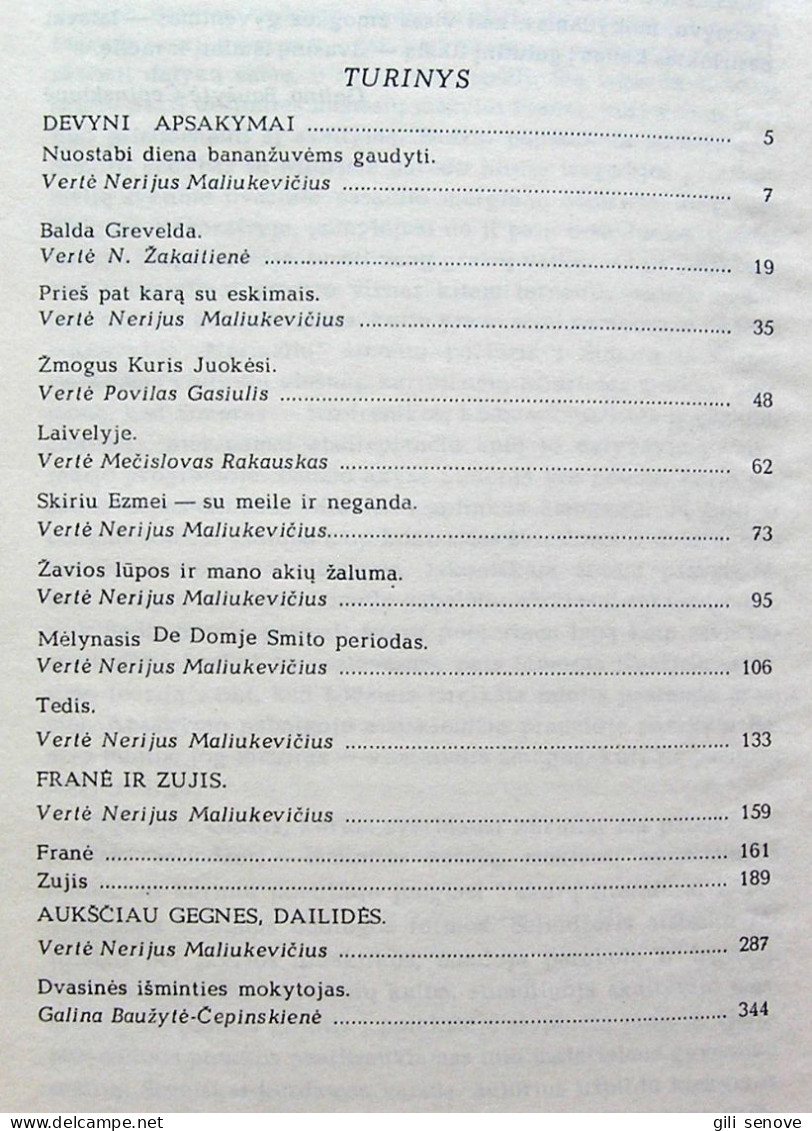 Lithuanian Book / Apsakymai Ir Apysakos Salinger 1990 - Romane