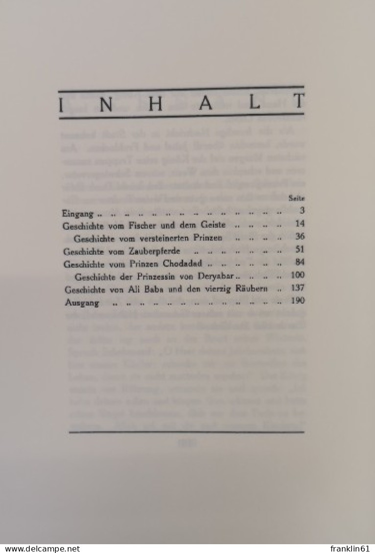 Arabische Nächte. Erzählungen Aus Tausend Und Eine Nacht. - Gedichten En Essays