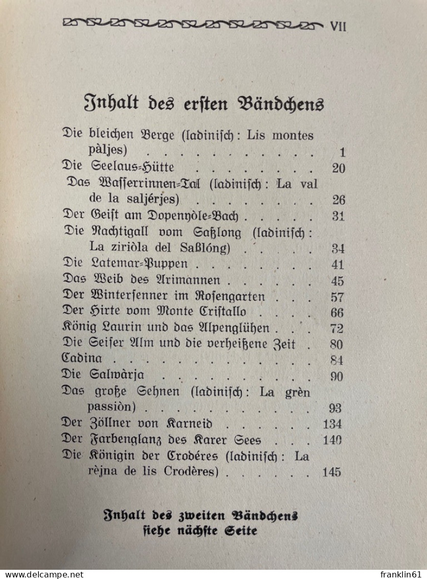 Dolomiten-Sagen; 1.Bändchen. - Märchen & Sagen
